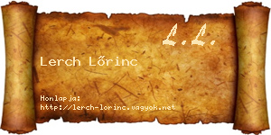 Lerch Lőrinc névjegykártya