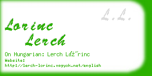 lorinc lerch business card